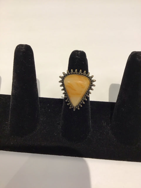 Triangular Stone & Metal Ring