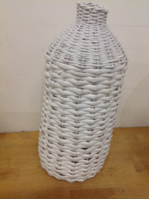 Vase- 17" White Wicker