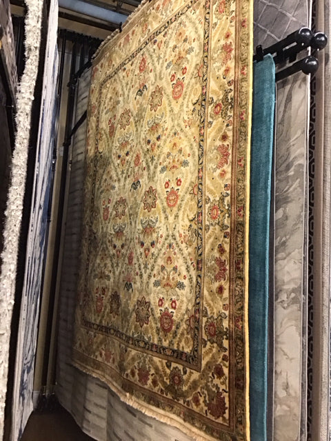 8'x10' Beige Persian Style Wool Rug w/Florals