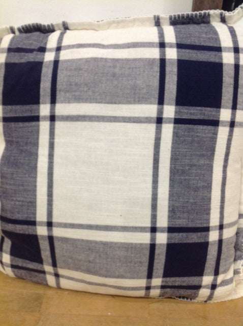 Pillow- 18" Blue & White Plaid