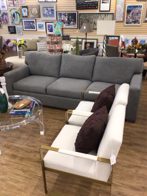 Crate & Barrel Grey Fabric Three Seat Sofa