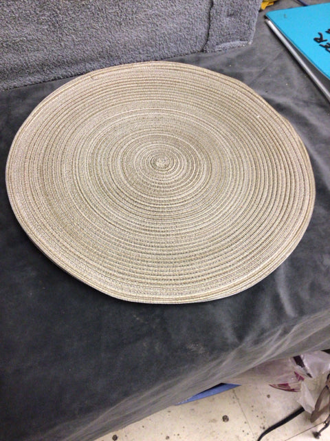 Set Of  8 Grey Round Placemats
