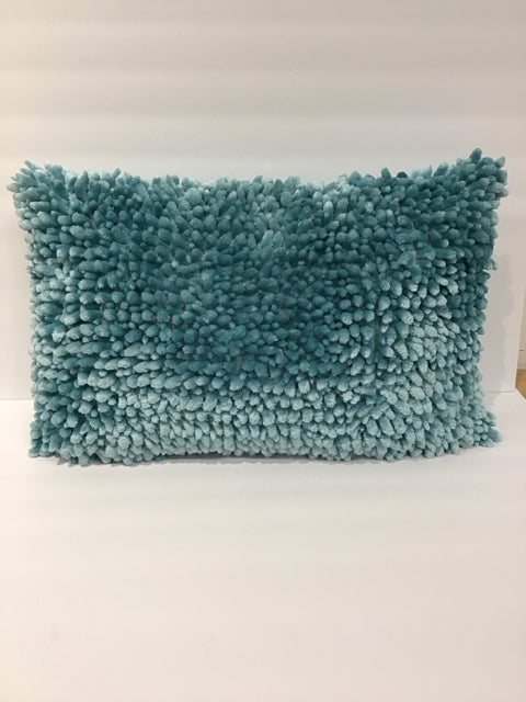 Shaggy Chenille Teal Pillow