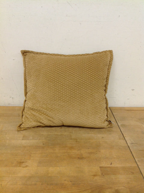 Tan Velour Geometric Pillow