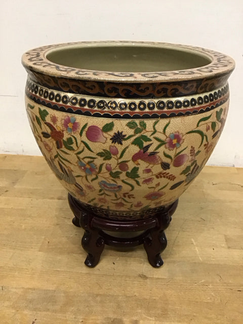 10"x4" Asian Fish Bowl W/Stand