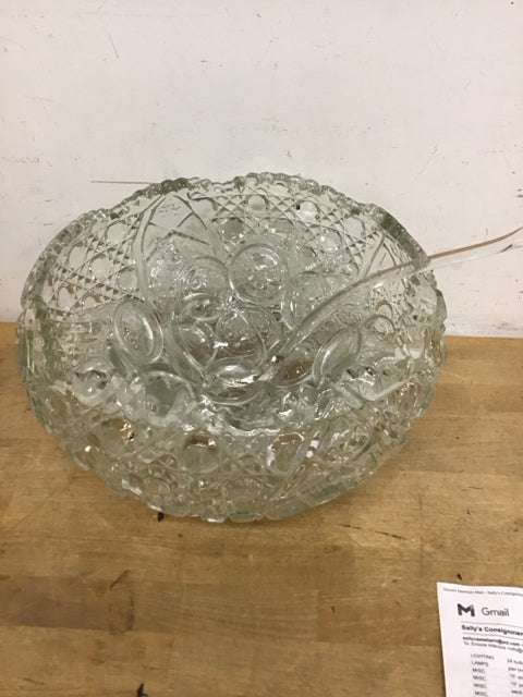 18 PC Daisy & Button Punch Bowl Ladle 16 Cups