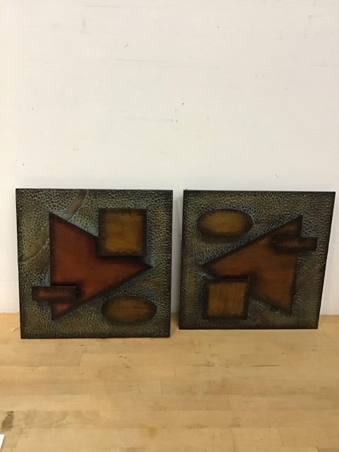 Pair Of 14.5" Metal Wall/Table  Art