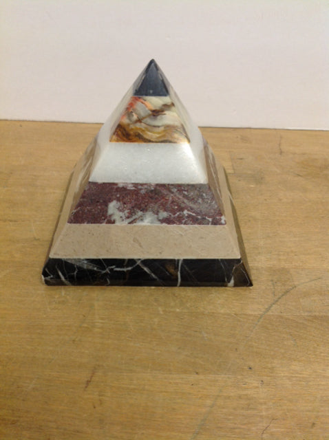 5" Pyramid Multi-Stone Marble Table Decor