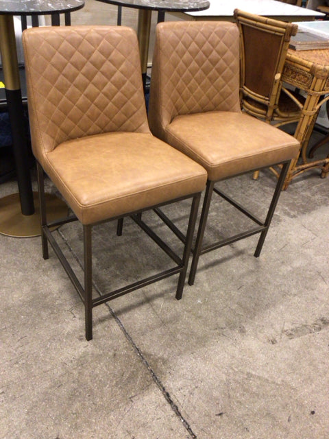 Pair Of RTG Downsview Camel Brown Counter Stools