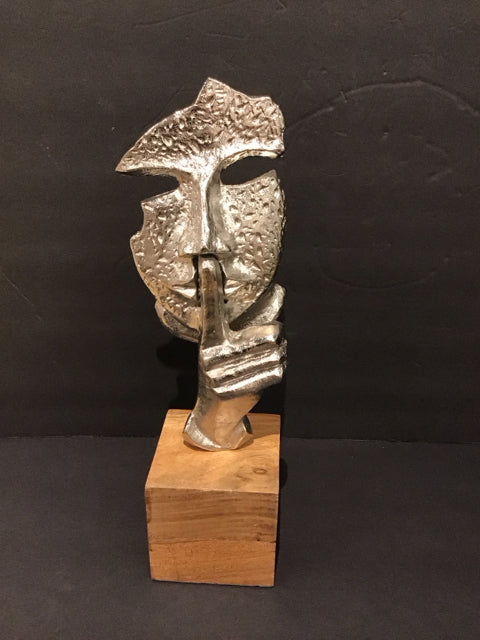 "Whisper" Modern Silver Metal Sculpture