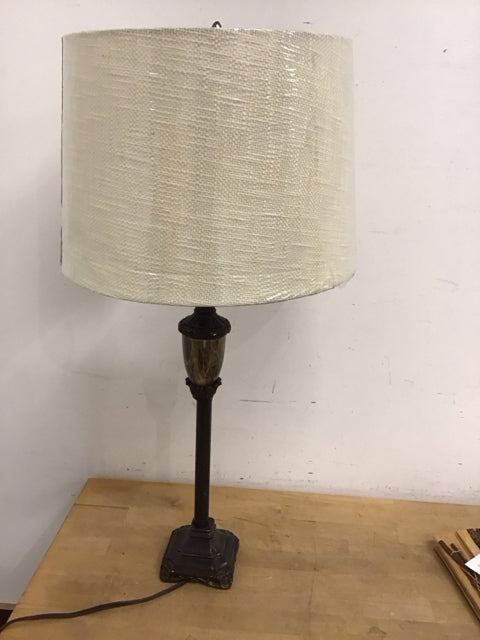 29" Brown Metal Candlestick Lamp