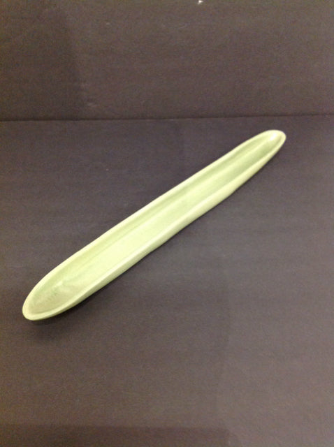 16" Long Carnevale Green Ceramic Tray