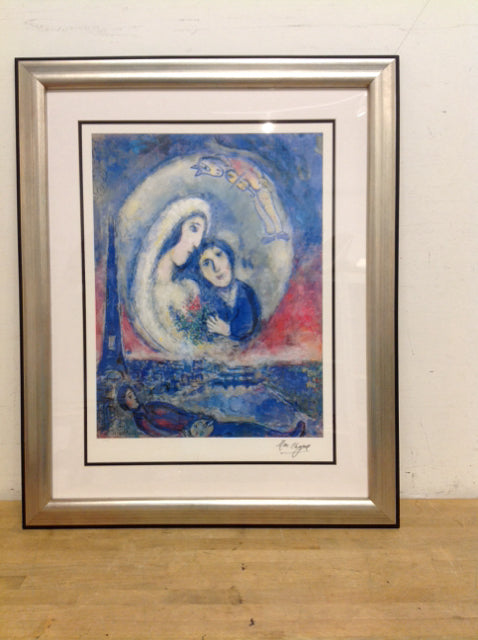 30Wx37H Framed Chagall "The Dream" Lithograph on Paper