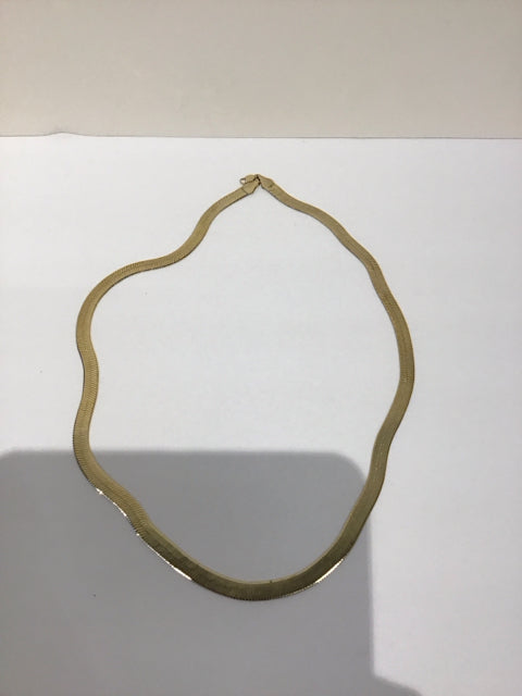 Long Gold Herringbone Necklace