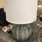 AS-IS Uttermost Ceramic Grey/Blue Table Lamp W/Shade(Discoloration In Shade)