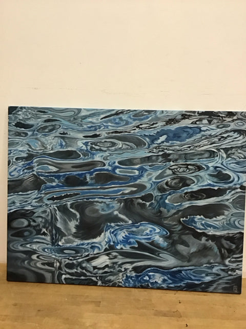 48"x36" Silver Seas By Danielle Perry