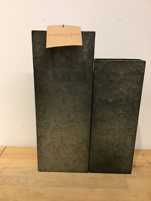 Set Of 2 Magnolia Home Zinc Metal Wall Vase
