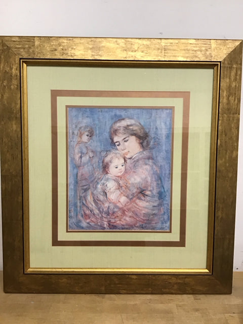 29"x31" "Mother And Children" By Edna Hibel