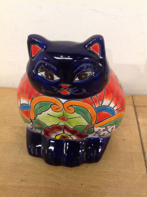 Planter- Mexico Painted Ceramic Cat