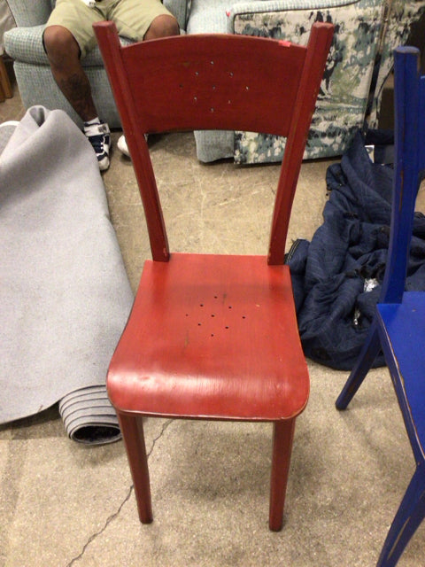 Red Wood Ladder Back Chair