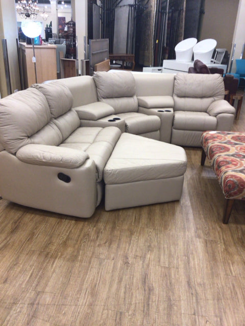 Palliser Beige 7PC Manual Reclining Theatre Seating