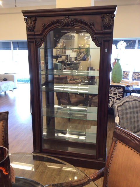 Wood Sliding Door Curio Cabinet