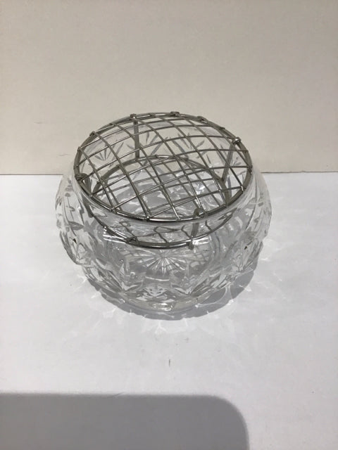 5" Crystal Vase w/Metal Flower Dividers