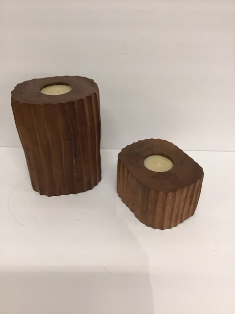 7",3" Graduated Wood Candle Holders