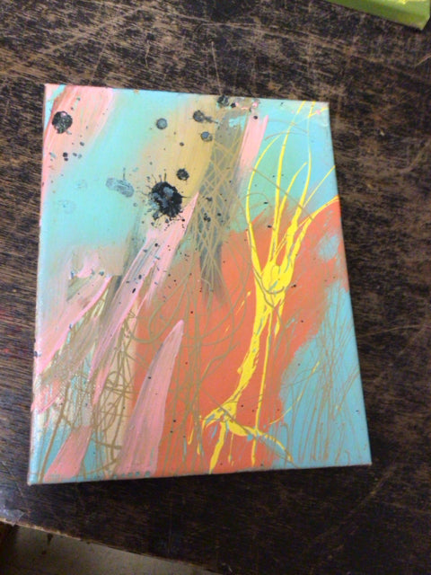 10" X 8" Acrylic Abstract On Canvas