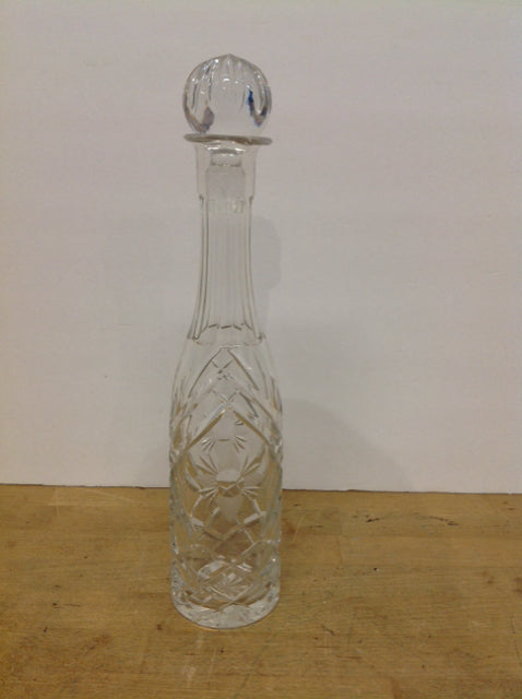 15" Carved Crystal Decanter