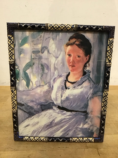 8"x10" Jay Strong Blue Enamel & Crystal Ornate Photo Frame