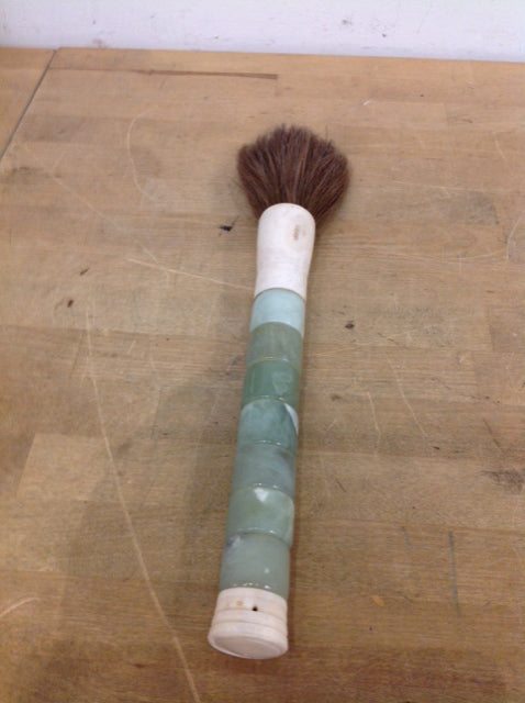 15" Green Stone Decorvative Brush