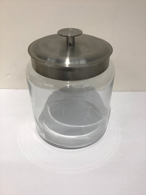 9" Glass Canister w/Metal Lid