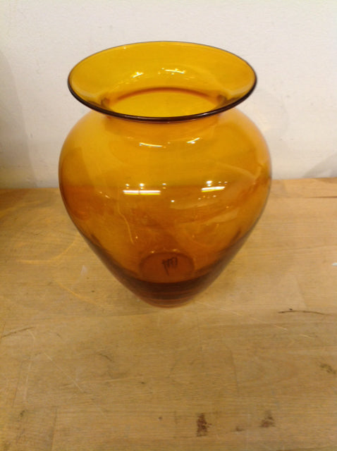 Vase- 8" Amber Glass