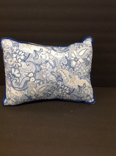 Blue/White Cotton Paisley Pillow