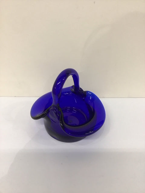 6" Blue Glass Basket