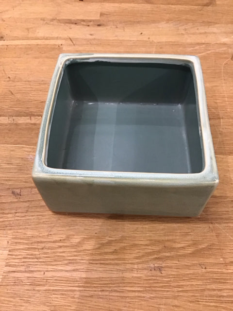 6" Teal Ceramic Square Bowl/Planter