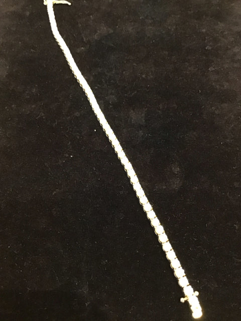 CZ Diamond/Gold Tennis Bracelet