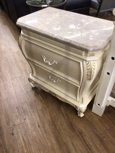 30" X 18" X 31" Acme Furniture Chantelle Stone Top Nightstand