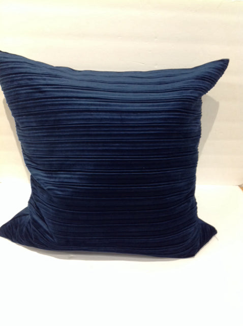 Navy Blue Plush Pillow w/Stripes