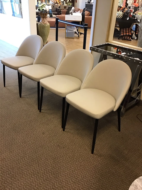 Set/4 Colibri Leather Dining Chairs