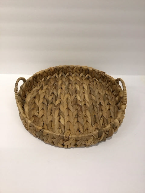 13"Rd Woven Tray W/Handles