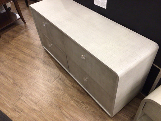 59.25" X 18.5" X 28.25" CB2 Archer Four Drawer White Lacquered Linen Dresser