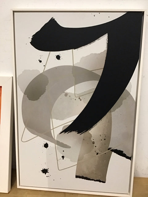 16"x24" Abstact Mixed Gray Black & White Art