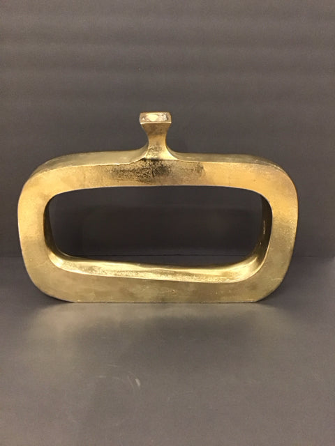 13" Gold Metal Abstract Vase