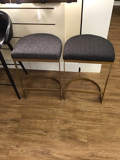 Black Upholstered & Metal Counter Stools