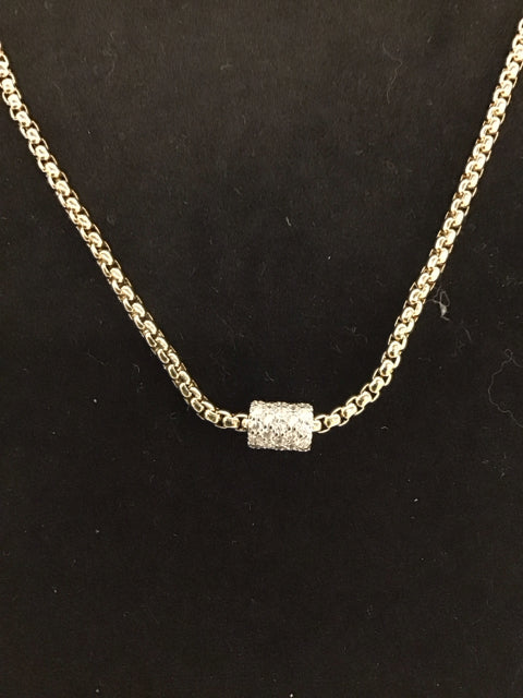 Magnetic Gold Tone Necklace w/Pave Pendant