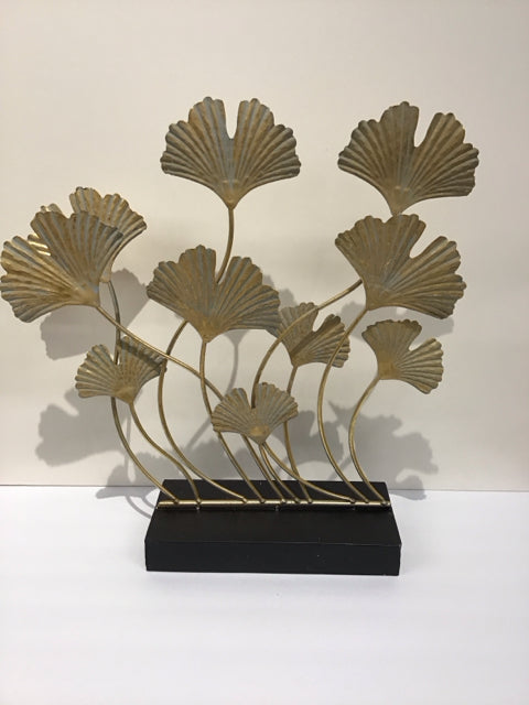 21" Gold Metal Leaf Sculpture