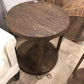 AS-IS Round Brown Wood End Table(Knicks/Scratches)