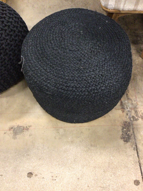 Black Woven Pouf